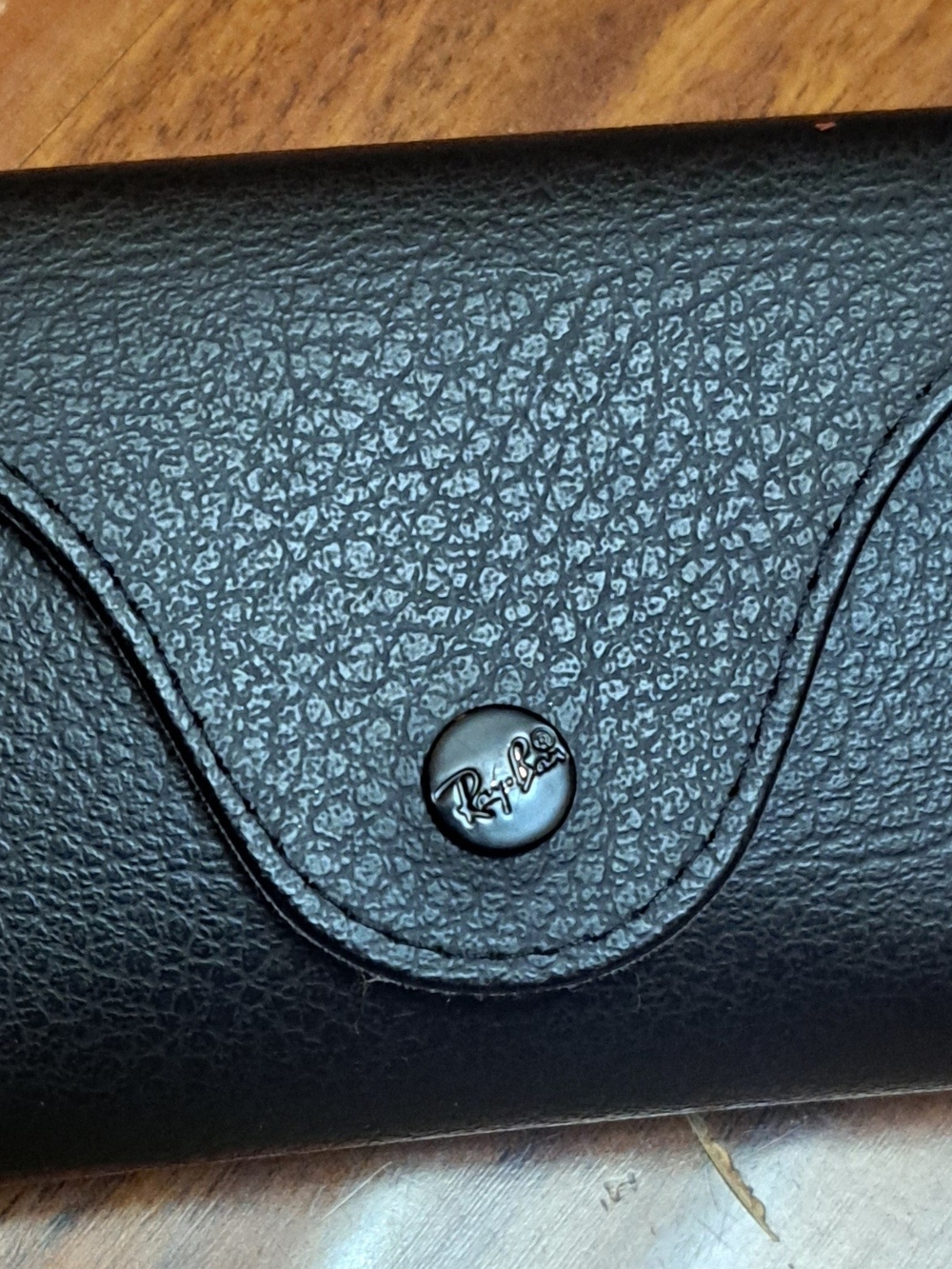 Ray-Ban Black Textured  Sunglasses Case Snap Closurer